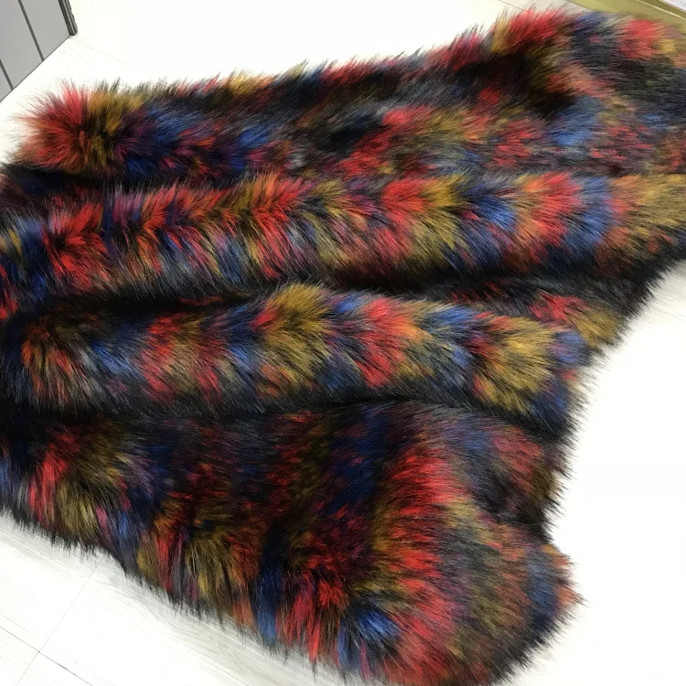 Высококачественный красочный мех лисы толстая плюшевая ткань имитация меха