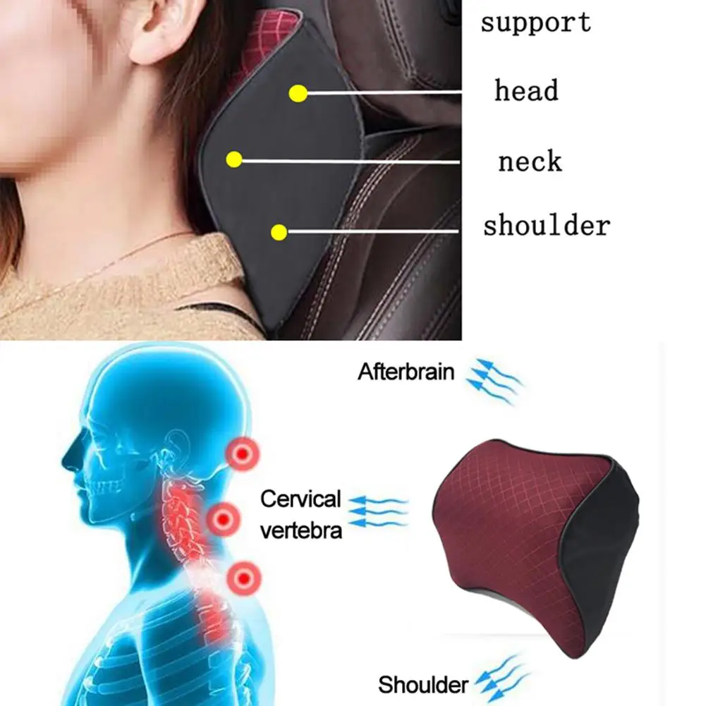 Автомобильная подушка для подголовника 3D из пены с эффектом памяти шеи спинки