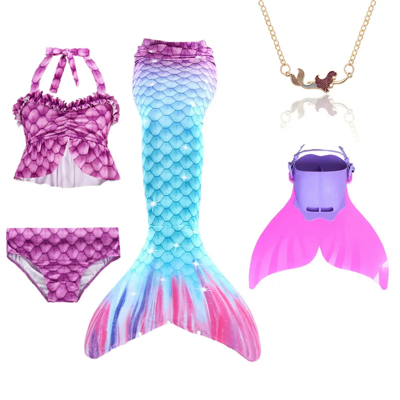 Новинка! Детское платье с хвостом русалки ожерелье моноластами для девочек