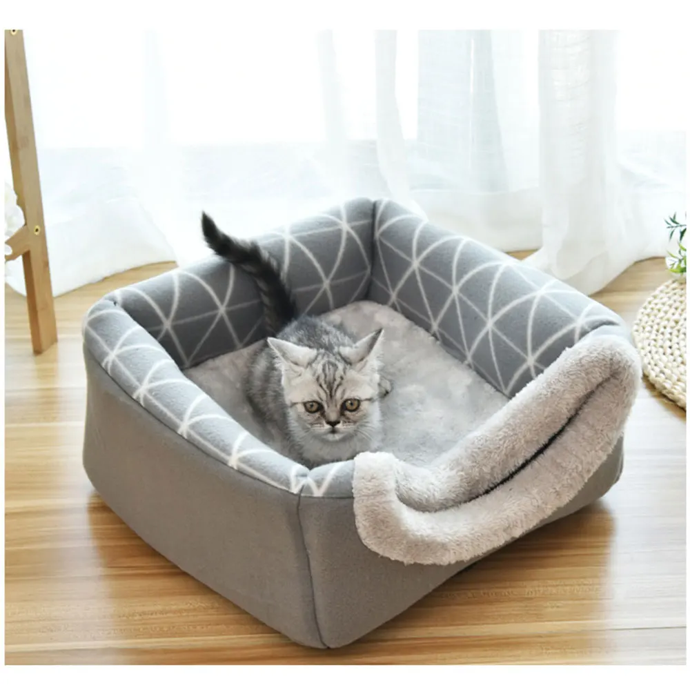 pet bed for cats dogs soft nest kennel bed cave house sleeping bag mat pad tent pets winter warm cozy beds 2 size l xl 2 colors free global shipping