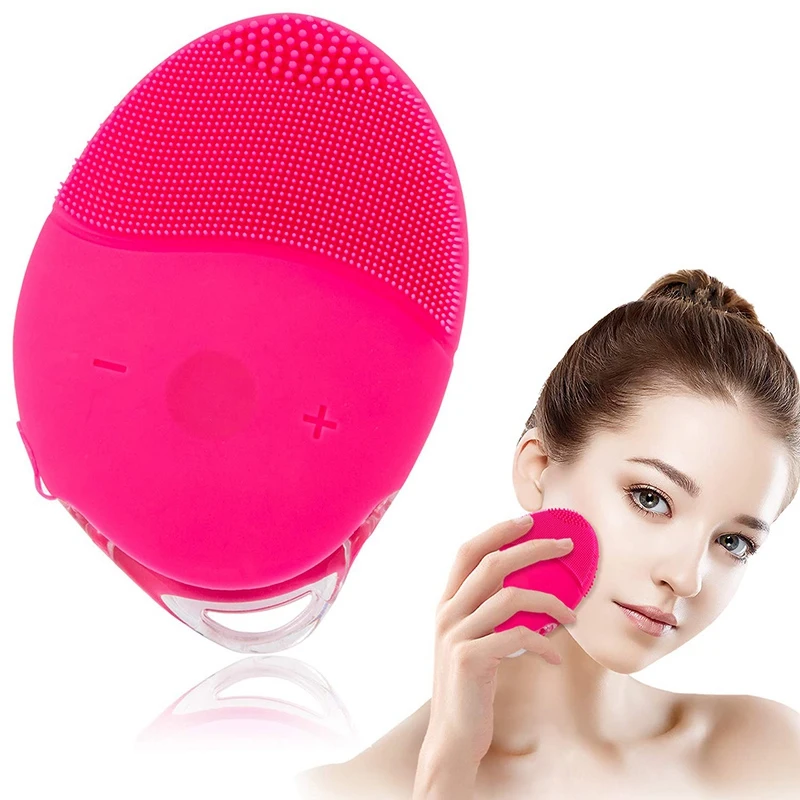 

Silicone Facial Cleansing Brush, Sonic Massage Brush, Waterproof, Rechargeable, Portable Deep Cleansing Exfoliation
