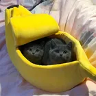 Домик-кровать для кошек в форме банана, теплый спальный мешок для глубокого сна, прочная корзина с подушкой, теплые портативные принадлежности для кошек SMLXL