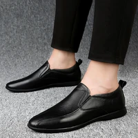 autumn leather shoes men new 2022 classic brown black size 37 46 slip on loafers spring flats comfortable driving shoes for male
