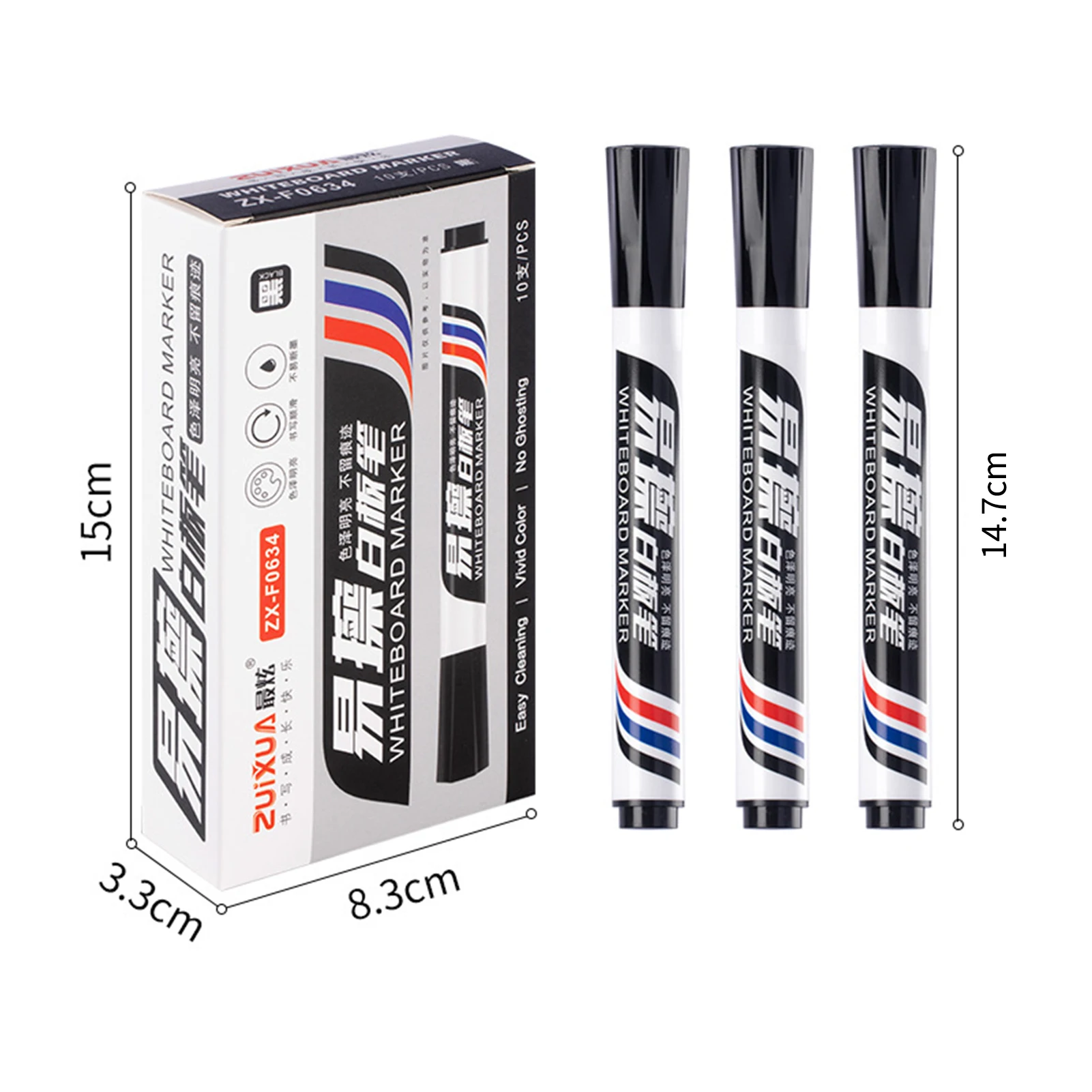 

10 Pack Dry Erase Markers White Board Marker Pens Children Drawing Pen for School Classroom Office Home Stationery Supplies