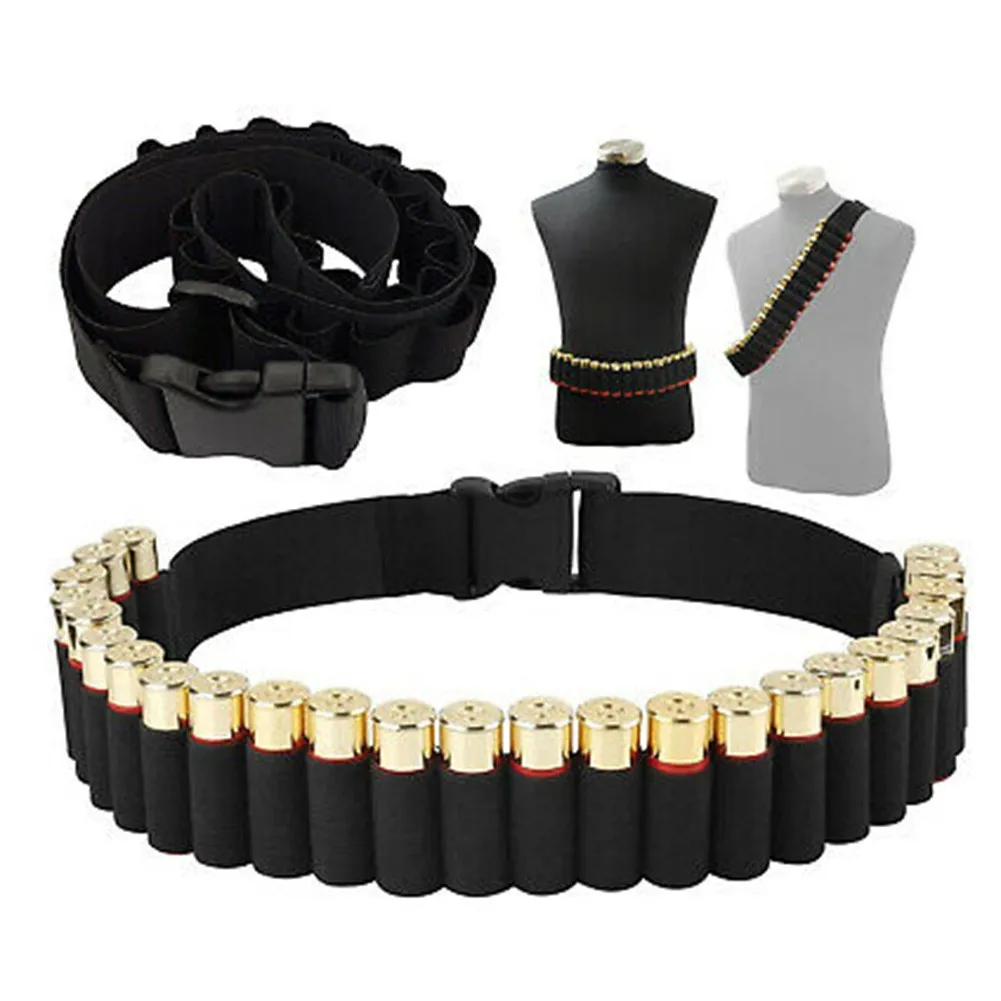 

25 Shotgun Shell Bandolier Belt Cartridge Belt Airsoft Bullet Shell Holder Hunting 12 Gauge Ammo Pouch Bag Shooting Supplies