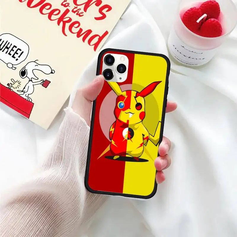 

Cute cartoon pikachu Phone Case For iphone 5S 6S 7 8 11 12 XR XS SE Plus Pro ProMax Cover Fundas Coque