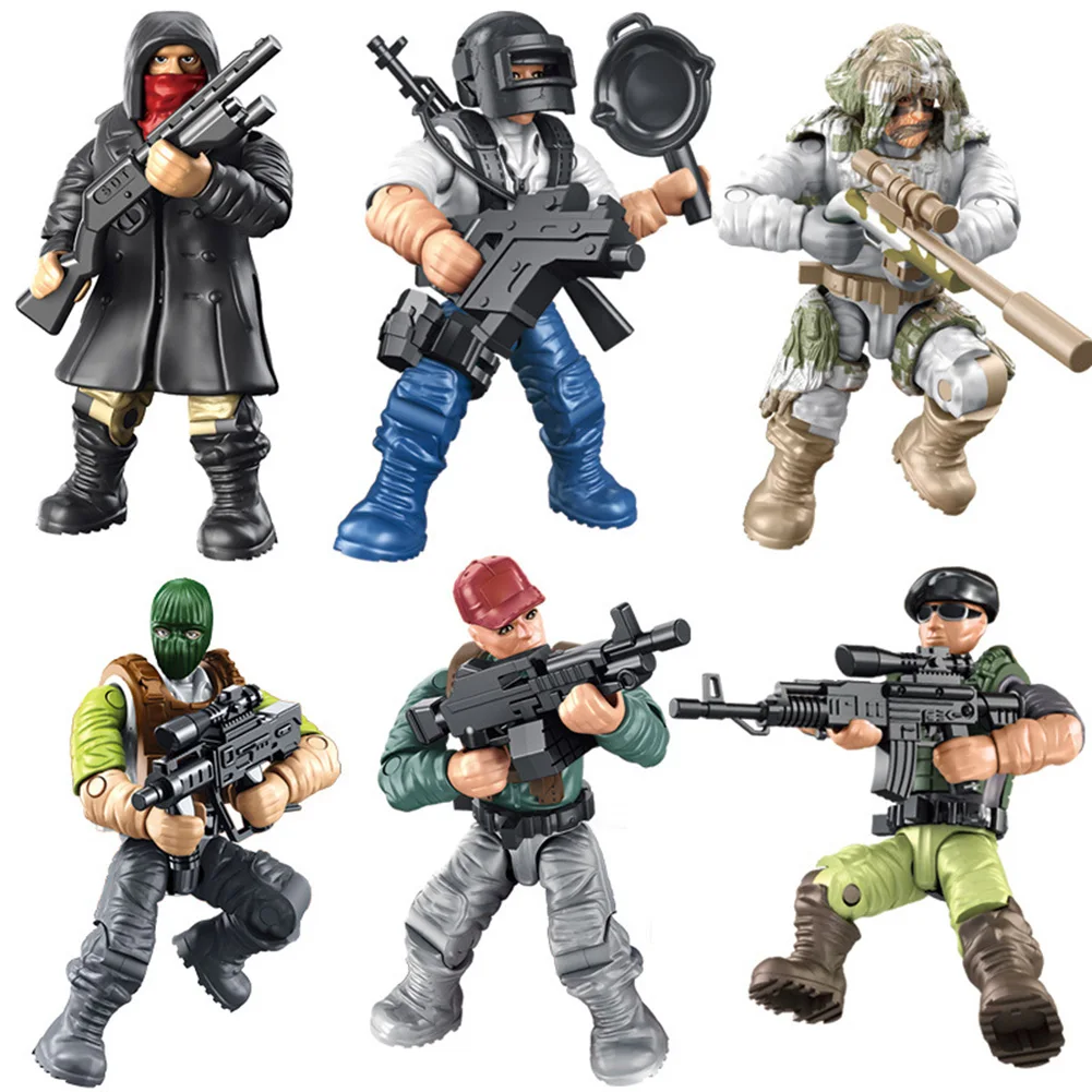 

Military SWAT Figures Building Blocks Model Police Simulation Soldiers Toy Boy's Favorite Movable Joint Realistic Army Model