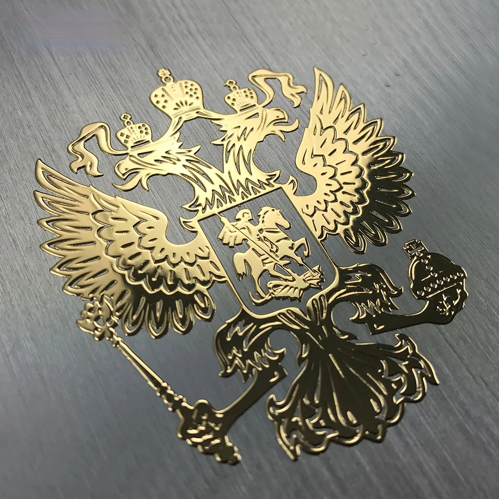 

Coat of Arms of Russia Nickel Metal Car Stickers Decals Russian Federation Eagle Emblem for Car Styling Car Accessories