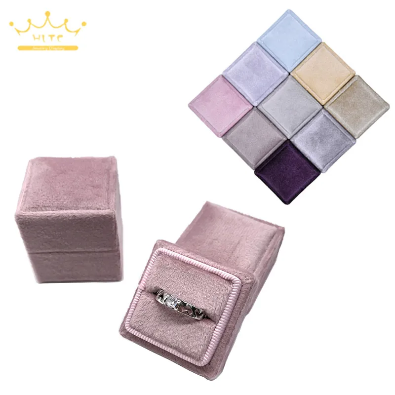 Бархатная коробка один контейнер для колец ювелирных изделий высокое качество