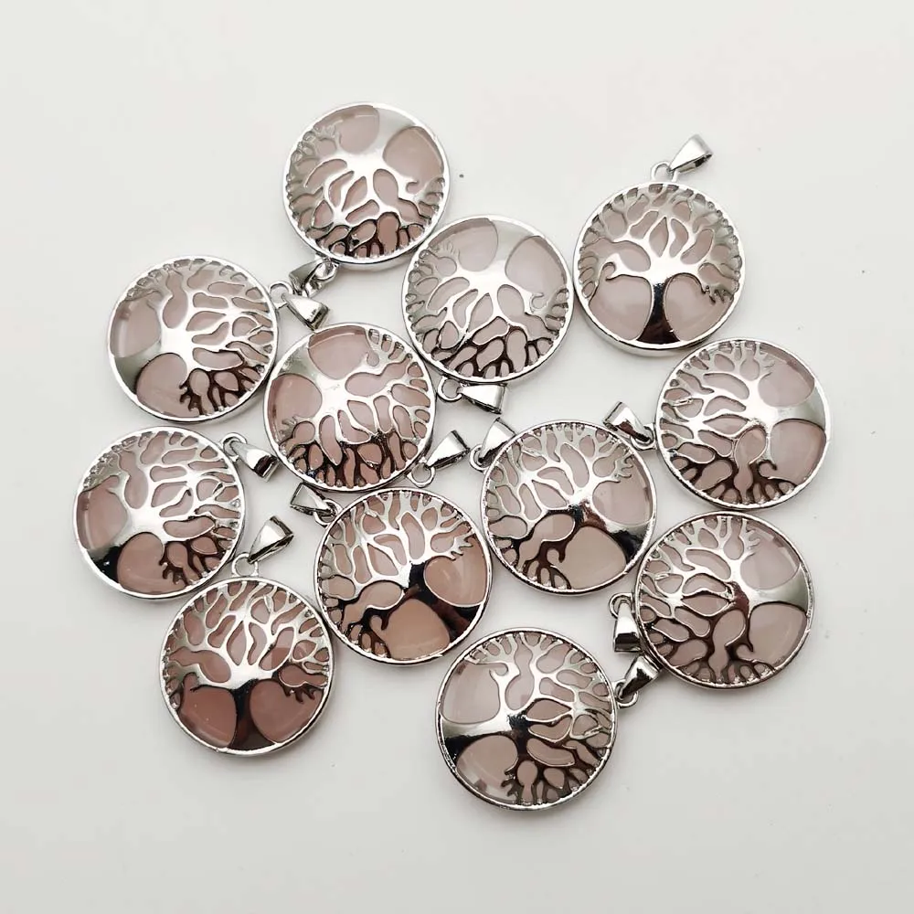 

Подвеска для ожерелья, из натурального розового кварца, 12/24 шт.