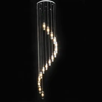 16 lights crystal chandelier for stair spiral home decoration hang crystal lights led lustres de cristal brief indoor lighting