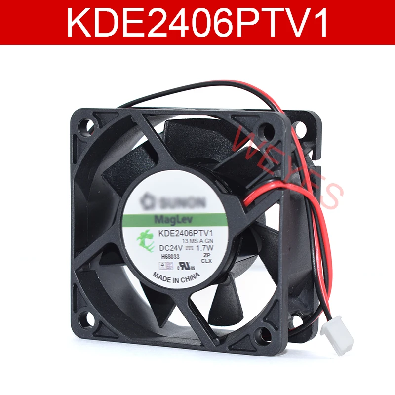 Подлинная Новый KDE2406PTV1 DC24V 1 7 W 60X60X25MM 2 проводной Вентилятор охлаждения|Кулеры и