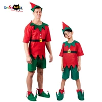 eraspooky unisex family matching outfits christmas elf costume for adult kids santa claus cosplay new year party fancy dress