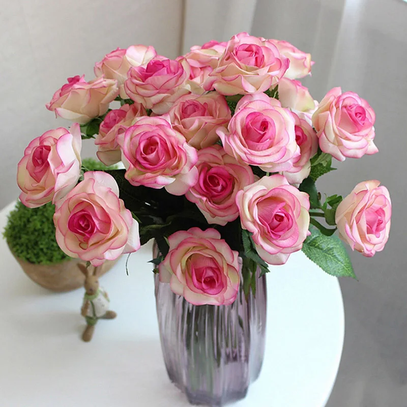 Искусственные Шелковые Цветущие розы для свадьбы украшение автомобиля гирлянда