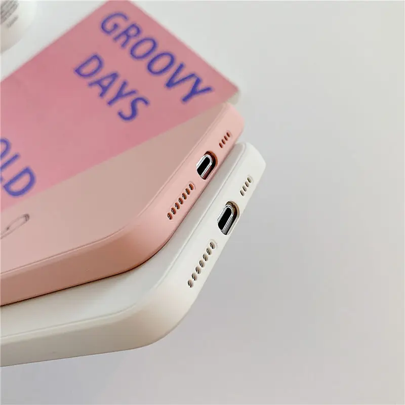

Love Heart Square Liquid Silicone Phone Cover For iPhone 12Pro Max