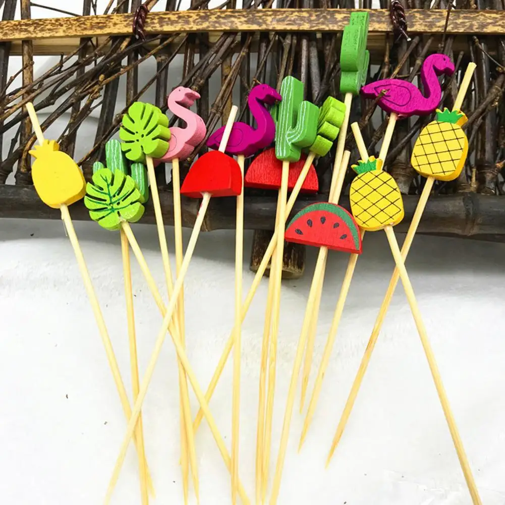 

100Pcs/Bag Bamboo Picks Eco-friendly Anti-deform Bamboo Cocktail Picks for Bar