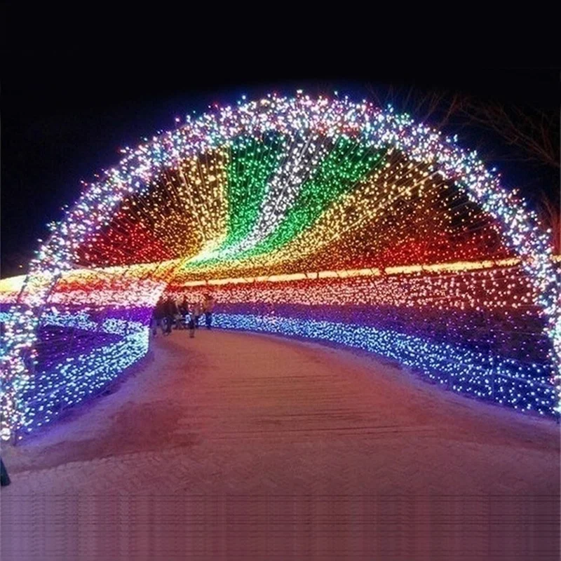 100/200 LED 8 режимов солнечные Рождественские наружные огни водонепроницаемые