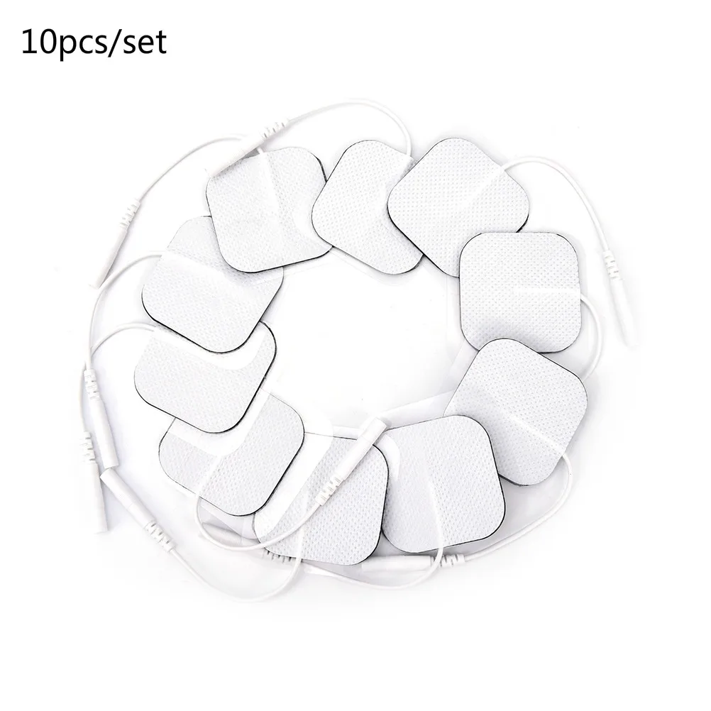 

10Pcs 4*4cm Electrode Pads Physiotherapeutic Patches Replacement For Tens Massagers Machine Electronic Physiotherapy Massager