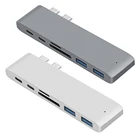 Двойной Концентратор Type-C, 2 порта USB 3,0, кардридер для TF-карт, адаптер для MacBook Pro Air, подходит для ноутбука