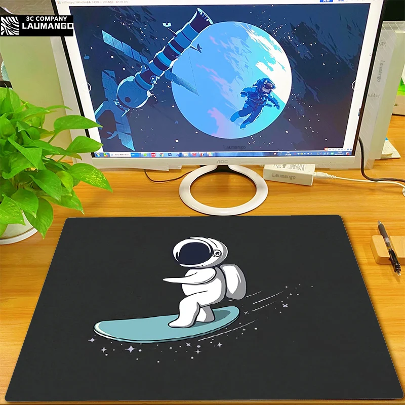 

Anime Mouse Pad Cartoon Astronaut Black Playmat Keyboard Gaming Mousepad Rubber Mat Computer Desk Accessories Table Pad Pc Gamer
