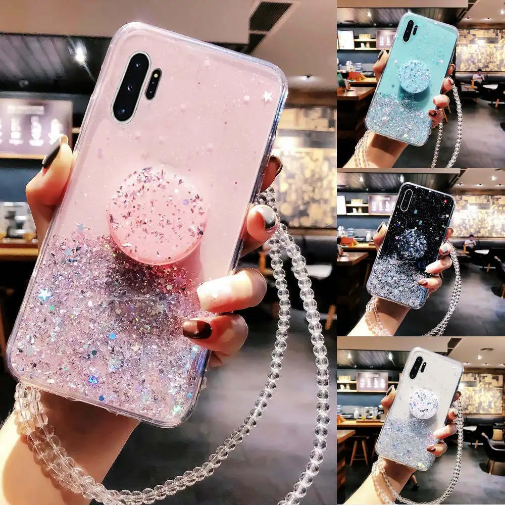 

Bling Glitter Case For Xiaomi Redmi Note 10 8 7 6 Pro 7A Case With Stand Holder Phone Cases for Xiaomi Mi 9 9T 8 SE A2 Lite Case