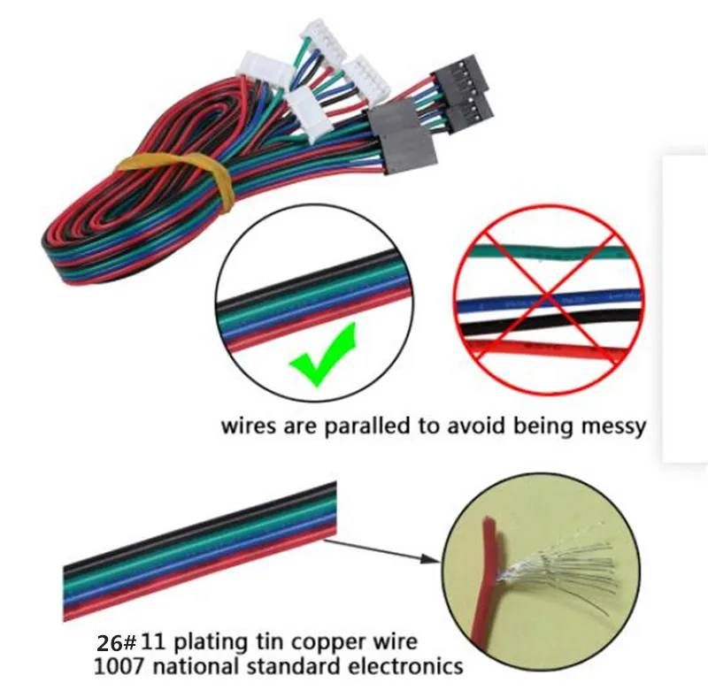 Высокое качество 4 шт 100 см/200 см DuPont кабель 4pin двухфазный четырехсвинцовый Соединительный кабель для 42 шагового двигателя