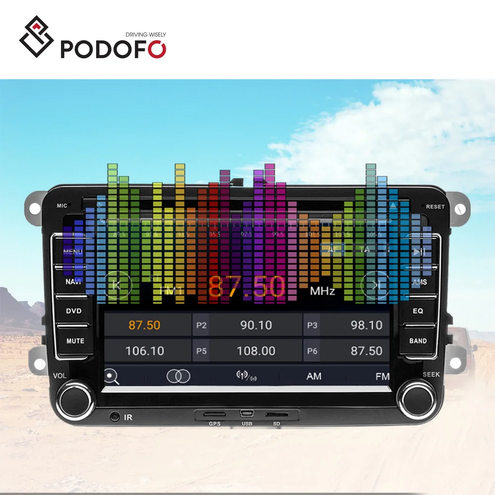 

Автомагнитола Podofo 2DIN Cndroid, автомобильный Dvd-плеер, автомобильное радио, GPS-навигация, BT + камера для VW Caddy, радиоплеер, автомобильное аудио
