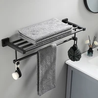 50cm black punch free towel racks towel bars paper holders storage shelves toilet brush holders bathroom accessories sets