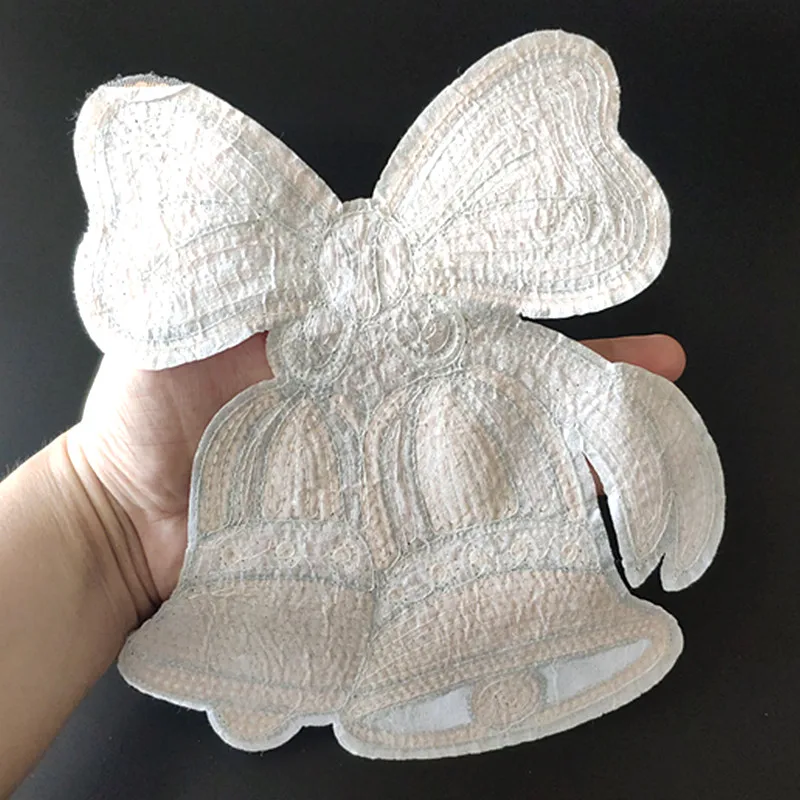 

Christmas Cloche Sew On Patches For Clothing Sequins Large Biker Badge Embroidery Sequined Patch Clothes Stickers Strange things