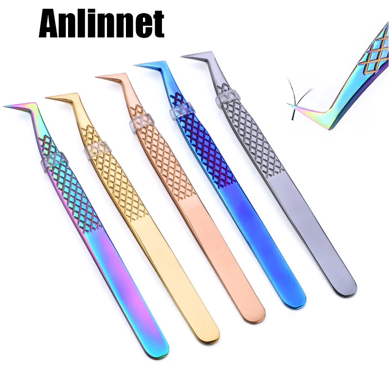 

Anlinnet 100% Пинцет для закрытых ресниц из нержавеющей стали, специально для наращивания ресниц, антистатический стиль Olecranon