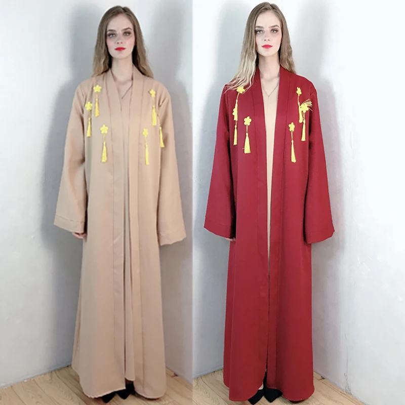Женское длинное платье-кимоно, открытая абайя, Дубай, кафтан, Турция, мусульманское платье Djellaba, Caftan Marocain