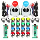 Аркадная панель управления Китай Sawna джойстик + 19 x хромированные кнопки USB энкодер для Raspberry Pi Retropie 3 Модель B проект DIY