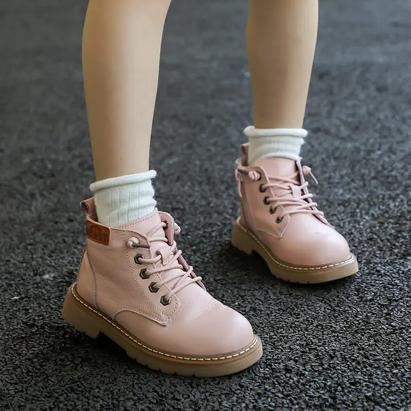 2019 детская обувь осень и зима новые ботинки martin для девочек дикие Модные в