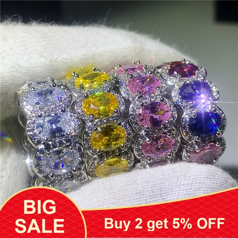 Роскошное кольцо обещания с закрепкой 5А циркониевый искусственный Серебряный