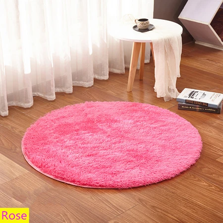 

Пушистый круглый ковер из полиэстера