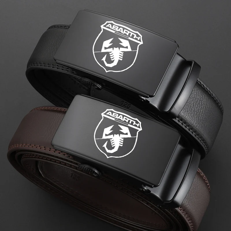 Мужские ремни с металлической автоматической пряжкой кожаные высокого качества