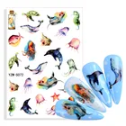 Милые Мультяшные морские животные, наклейки s Cool, разные стильные собаки, наклейки для ногтей, животные, милые животные, товары для ногтей, вечерние, подарок для детей, наклейка