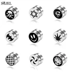 Серьги-гвоздики для ушей, Круглые, магнитные, в стиле панк