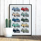 Ретро классический винтажный постер для автомобиля, модная Картина на холсте, миниатюрный медный автомобиль, домашний декор, Настенная картина для гостиной