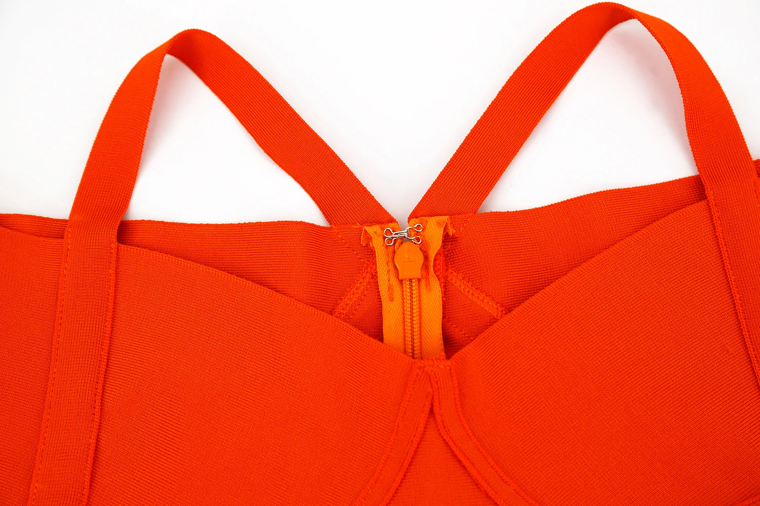 New Summer Bandage Dress Women's Sexy Orange V-Collar Shoulder Club Bodycon Midi Dresses Celebrity Party Dresses