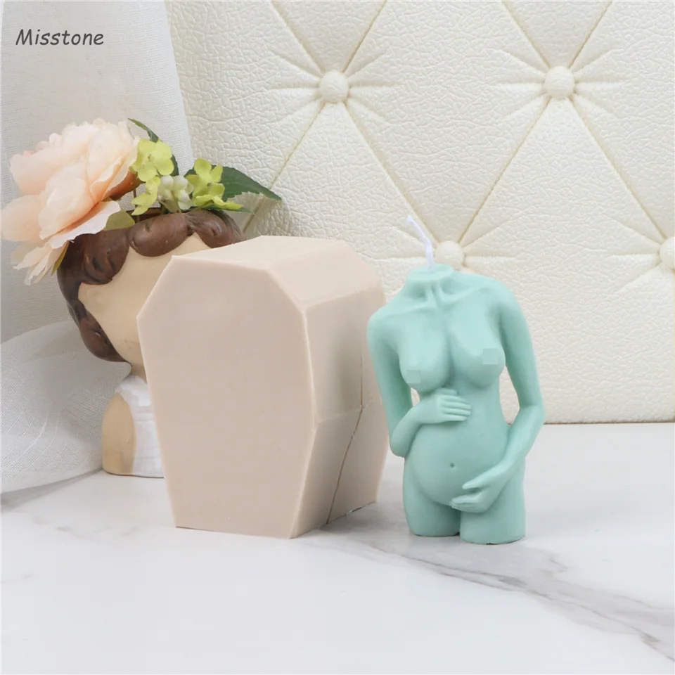 Силиконовая форма в виде свечи для беременных женщин большая изогнутая