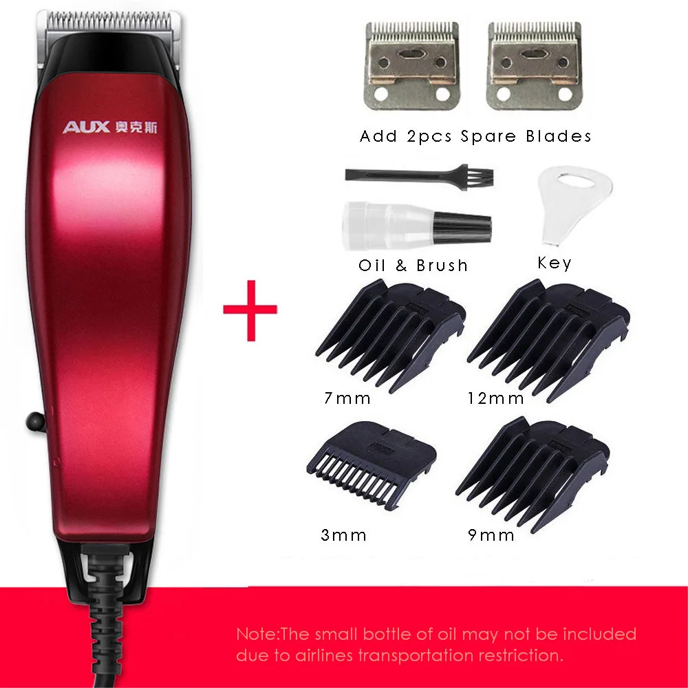 Red Add 2pcs Blade Горячая Распродажа мощный электрический триммер для волос для мужчин Проводная машинка для стрижки волос триммер для бороды машинка для стрижки волос инструменты для домашней стрижки 220 В - Цвет: Red Add 2pcs Blade