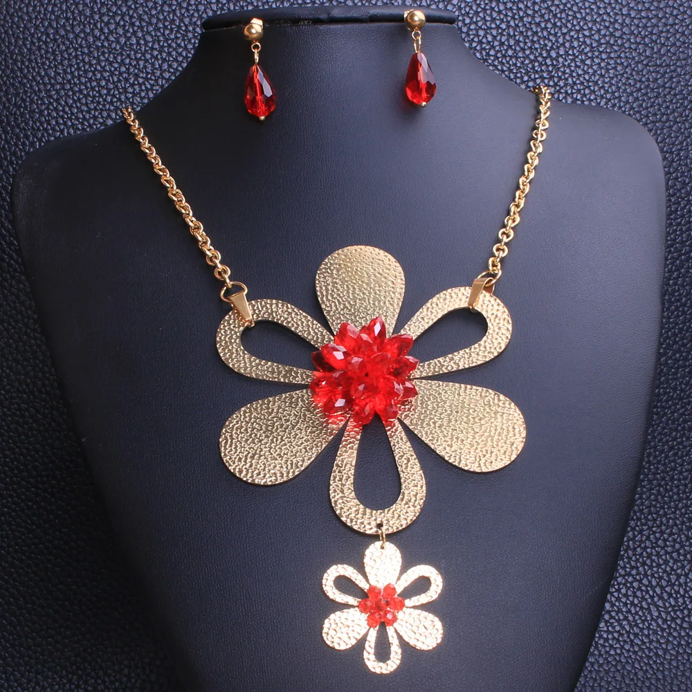60 м длинные цепи свитер большой цветок кулон ожерелье и серьги гвоздики Модные