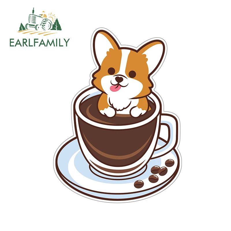 EARLFAMILY 13 см x 9 6 для корги пемброк виниловые наклейки автомобиля JDM