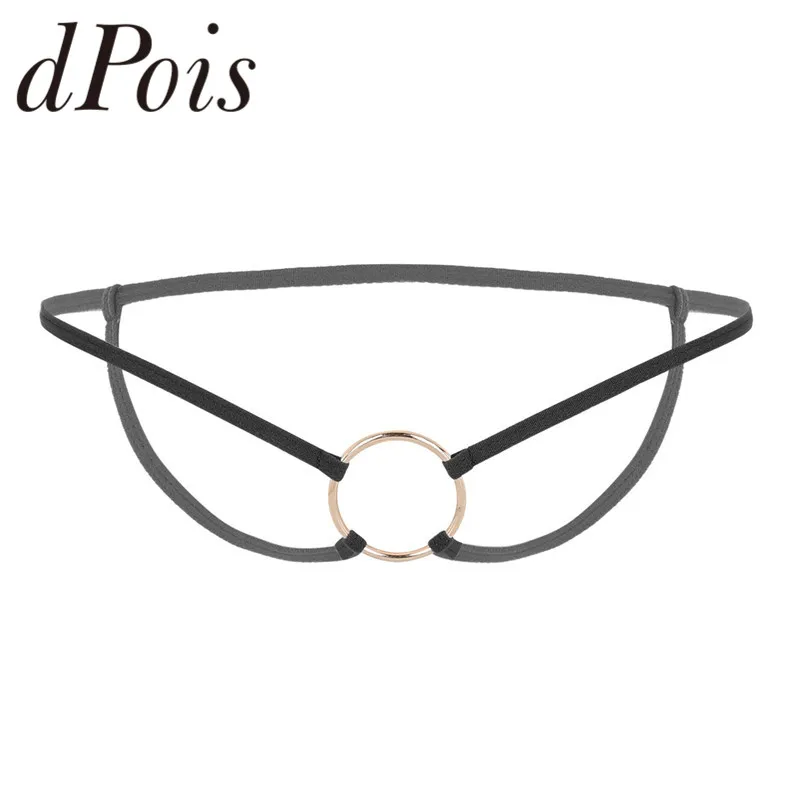 Мужские стринги с низкой талией и металлическими о образными кольцами вырезами