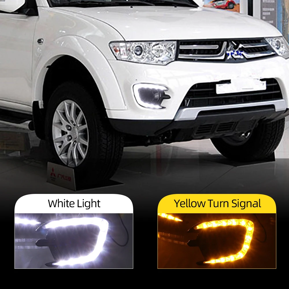 Автомобильные мигающие DRL для Mitsubishi Pajero Sport 2013 2014 2015 желтое реле сигнала 12 В