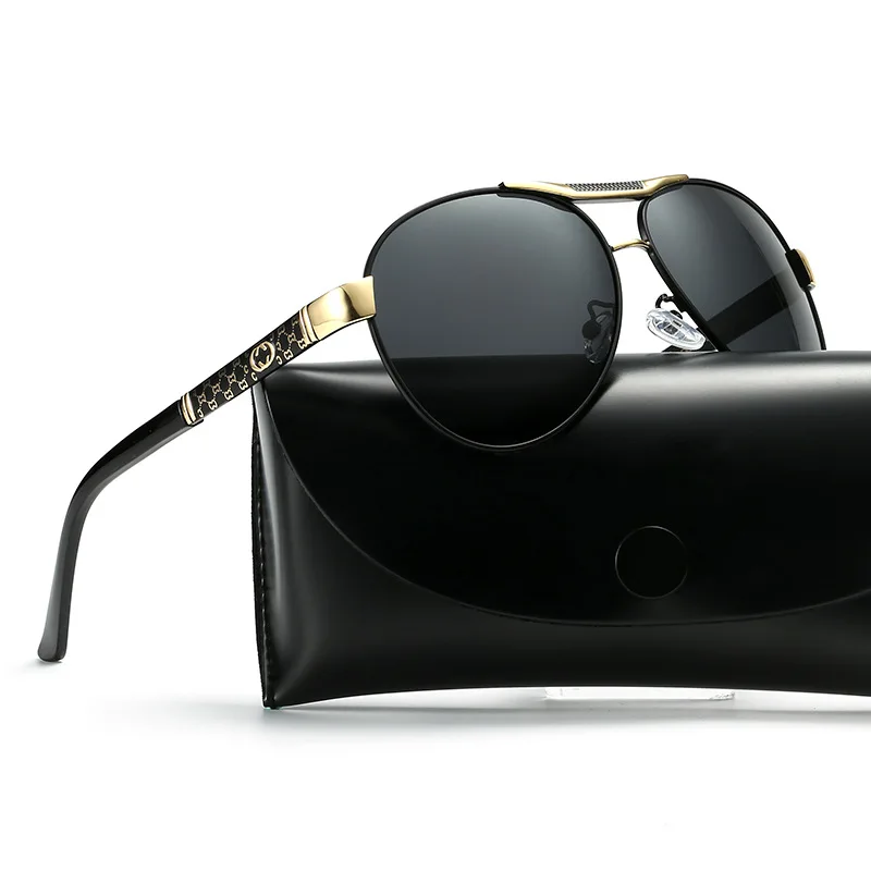 Дизайнерские мужские классические солнцезащитные очки авиаторы поляризованные