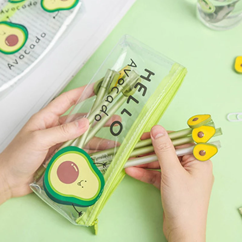 2019 модная дорожная прозрачная косметичка для женщин с авокадо маленькая из ПВХ