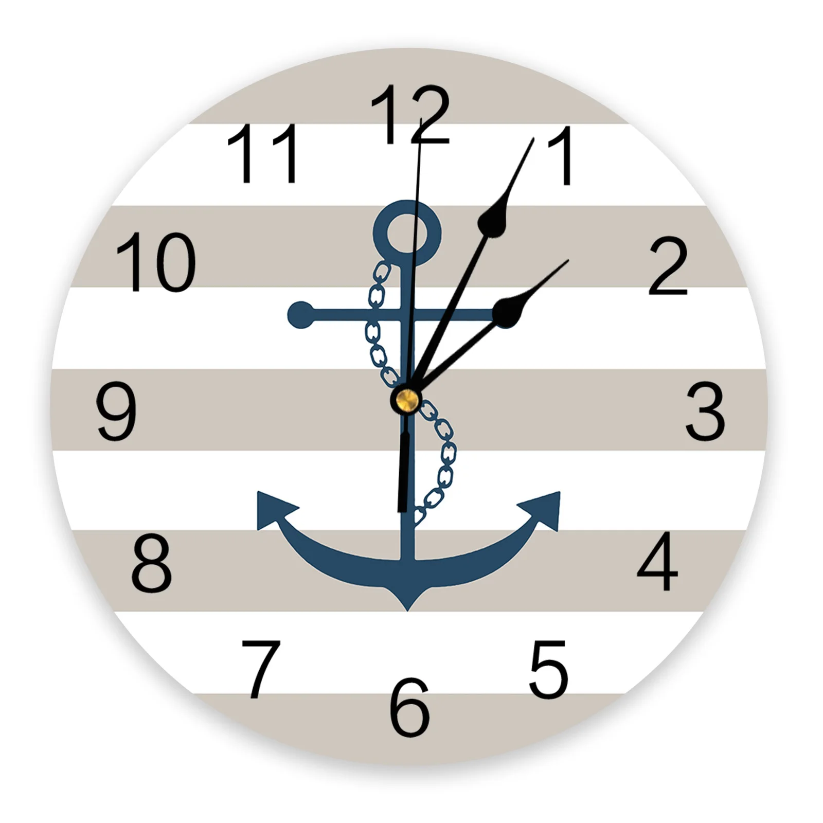 

Geometric Stripes Anchor Wall Clock Bedroom Silent Wall Digital Clock Living Room Decor Wall Clock Modern Design