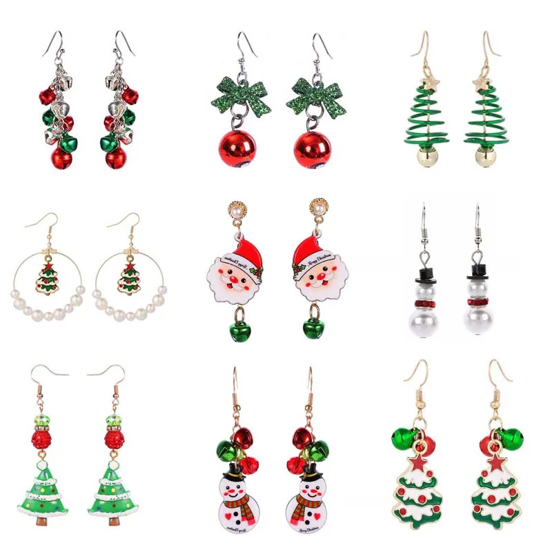 

New Christmas Earrings Crystal Snowman Jewelry Christmas Tree Stud Earring For Women Creative Party Accessories Girl Gifts